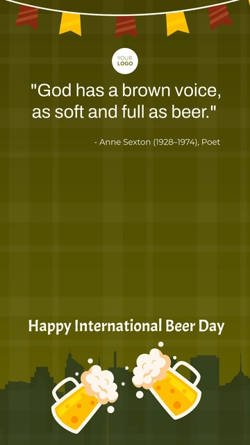Free International Beer Day Quote for Instagram Template to Edit Online