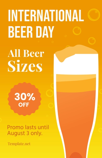 Free International Beer Day Poster Template to Edit Online