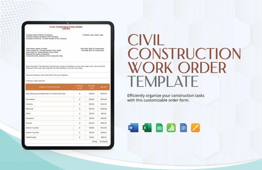 Civil Construction Work Order Template