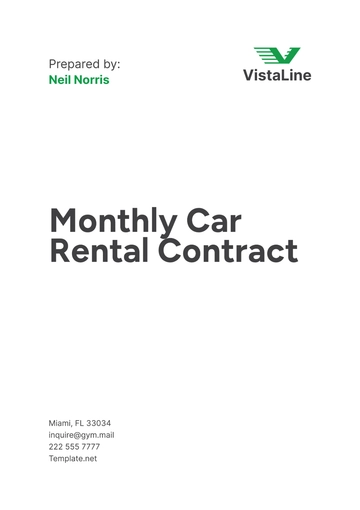 Free Monthly Car Rental Contract Template to Edit Online