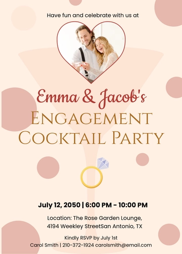 Free Engagement Cocktail Party Invitation Template to Edit Online