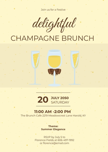 Free Champagne Brunch Invitation Template to Edit Online