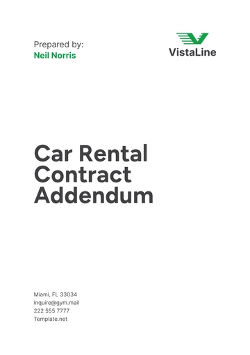 Free Car Rental Contract Addendum Template to Edit Online