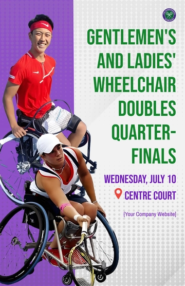Free Wimbledon Gentlemen's and Ladies' Wheelchair Doubles Quarter-finals Template to Edit Online