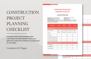 Construction Project Planning Checklist Template