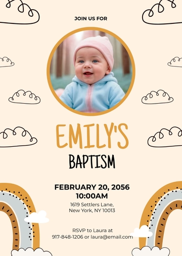 Free Boho Rainbow Baptism Invitation Template to Edit Online