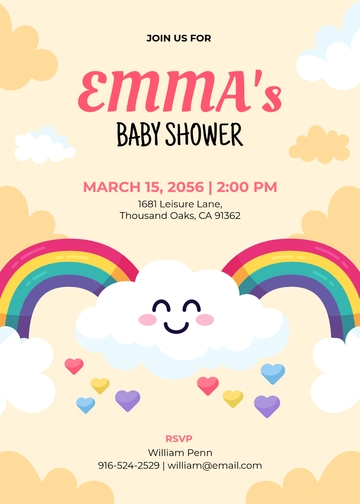 Free Rainbow Baby Shower Invitation Template to Edit Online | Template.net