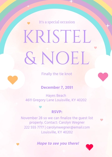 Free Watercolour Rainbow Invitation Template to Edit Online | Template.net
