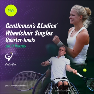 Free Wimbledon Gentlemen's and Ladies' Wheelchair Singles Quarter-finals Template to Edit Online