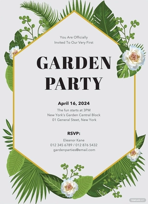 Garden Party Invitation Template