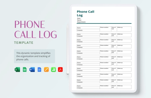 Phone Call Log Template