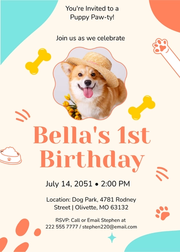 Free Puppy Dog Birthday Invitation Template to Edit Online