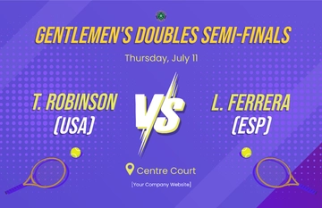 Free Wimbledon Gentlemen's Doubles Semi-finals Template to Edit Online
