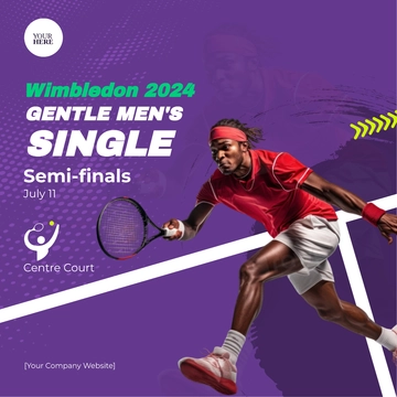 Free Wimbledon Gentlemen's Singles Semi-finals Template to Edit Online