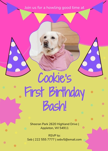 Free Funny Dog Birthday Invitation Template to Edit Online