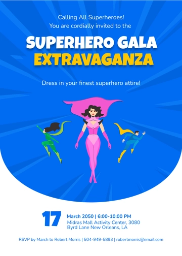 Free Superhero Invitation Template to Edit Online