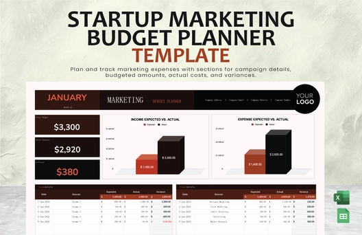 Startup Marketing Budget Planner Template