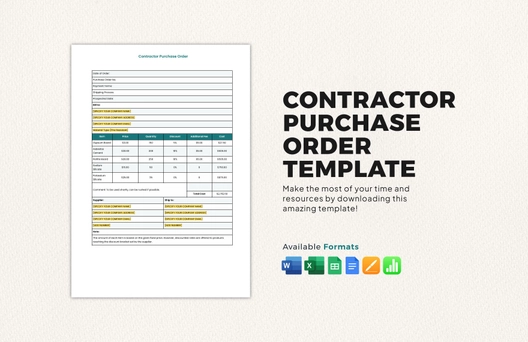 Contractor Purchase Order Template