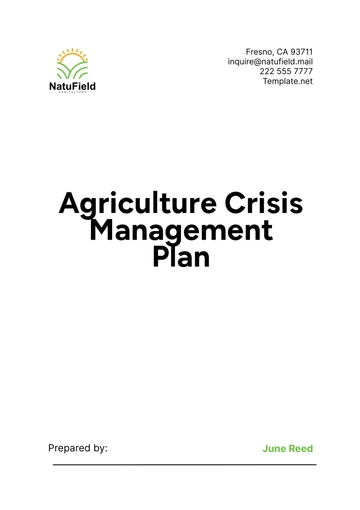 Free Agriculture Crisis Management Plan Template to Edit Online