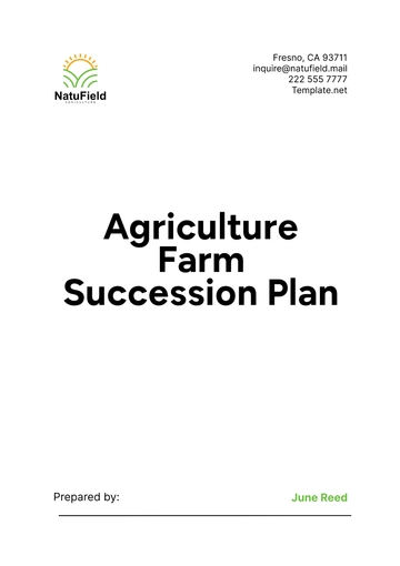 Free Agriculture Farm Succession Plan Template to Edit Online