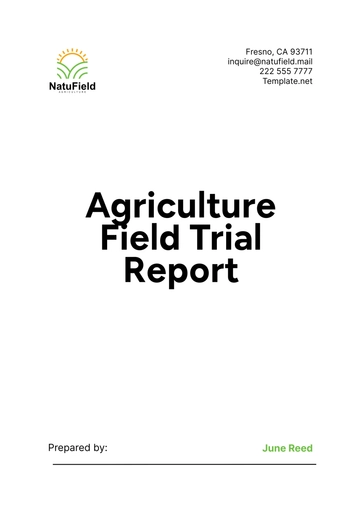 Free Agriculture Field Trial Report Template to Edit Online