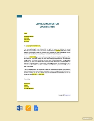 Clinical Instructor Cover Letter Template