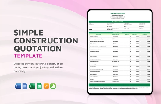 Simple Construction Quotation Template