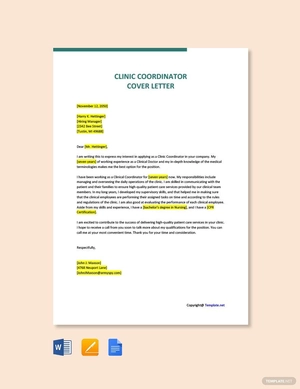 Clinic Coordinator Cover Letter Template