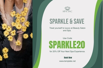 Free Spa Discount Code Banner Template to Edit Online