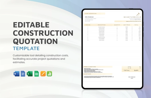 Editable Construction Quotation Template