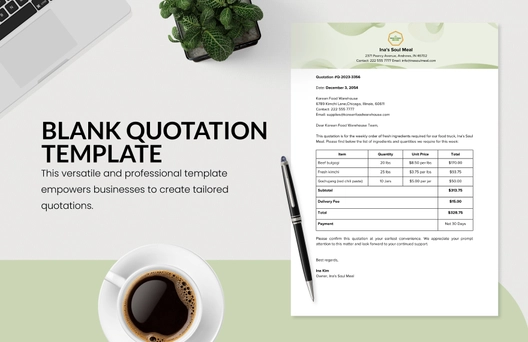 Blank Quotation Template Blank Quotation Template