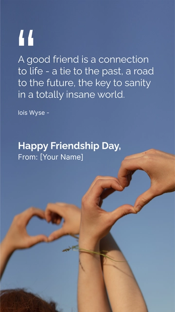 Free Friendship Day Couple Quote Template to Edit Online