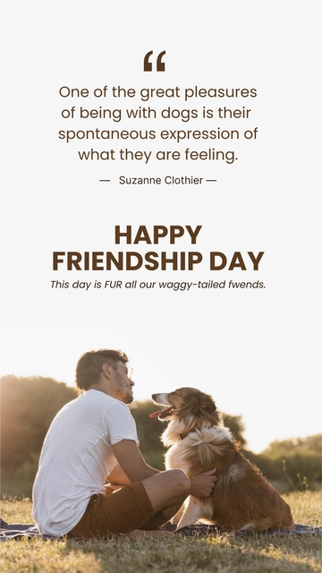 Free Friendship Day Dog Quote Template to Edit Online