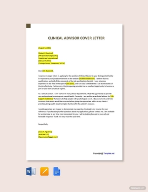 Clinical Advisor Cover Letter Template
