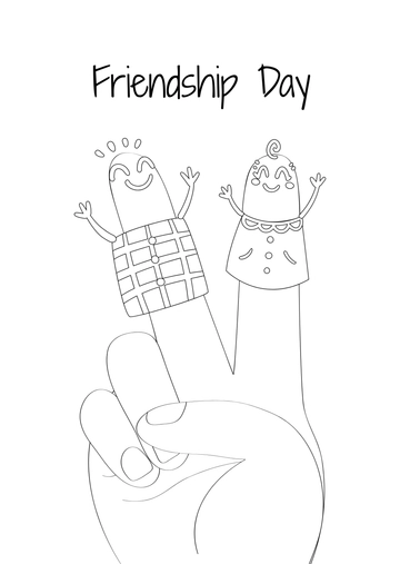 Free Friendship Day Drawing for Kids Template to Edit Online