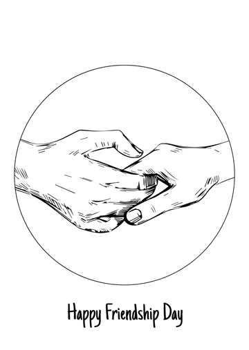 Free Friendship Day Pencil Drawing Template to Edit Online