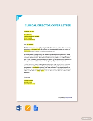 Clinical Director Cover Letter Template