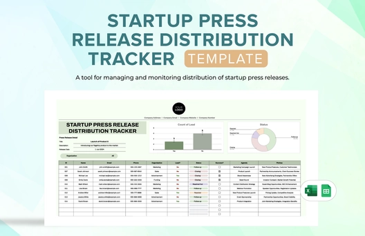 Startup Press Release Distribution Tracker Template