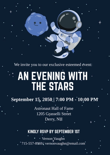 Free Space Astronaut Invitation Template to Edit Online