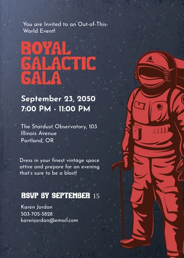 Free Vintage Space Themed Invitation Template to Edit Online