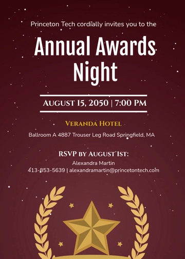 Free Awards Night Invitation Template to Edit Online