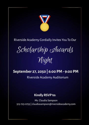 Free Scholarship Awards Night Invitation Template to Edit Online