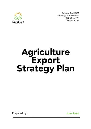 Free Agriculture Export Strategy Plan Template to Edit Online