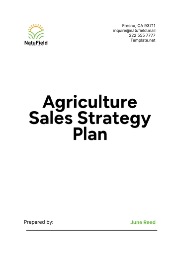Free Agriculture Sales Strategy Plan Template to Edit Online