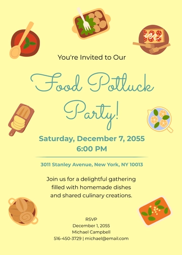 Free Food Potluck Invitation Template to Edit Online