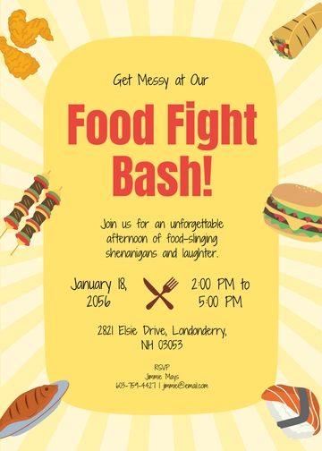 Free Food Fight Invitation Template to Edit Online