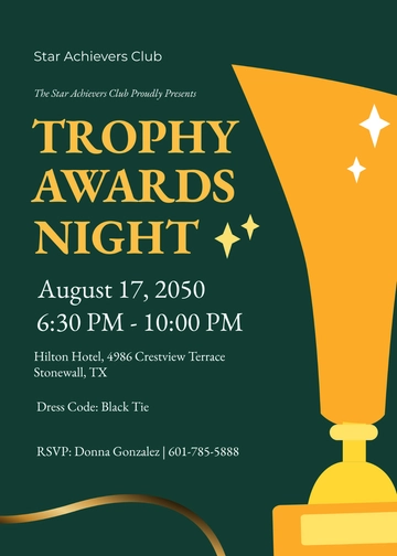 Free Trophy Awards Night Invitation Template to Edit Online