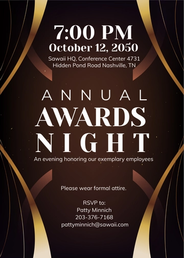 Free Annual Awards Night Invitation Template to Edit Online