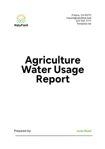 Free Agriculture Water Usage Report Template to Edit Online