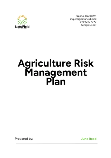 Free Agriculture Risk Management Plan Template to Edit Online
